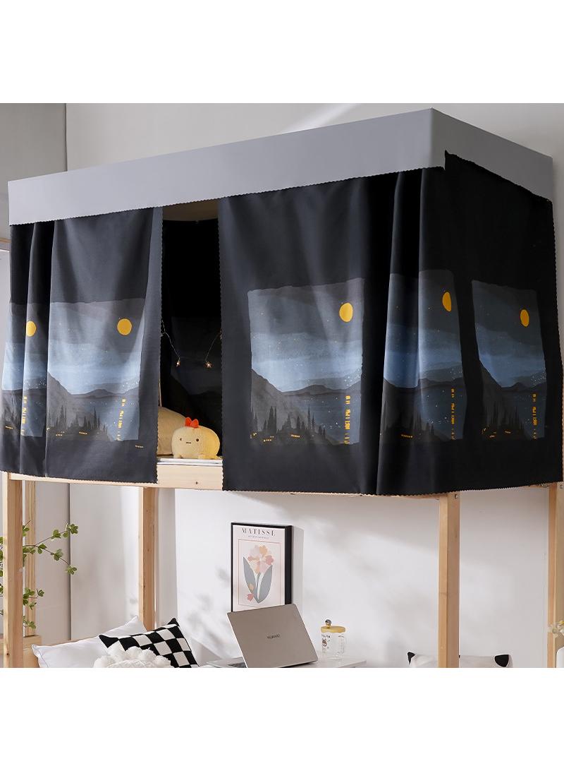 Dormitory bed curtains, student dormitories with physical shading bed curtains 1.15 * 2m 2pcs, with dust-proof top cloth - Image 1