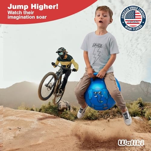 WALIKI Hopper Ball Toy for Boys and Girls Ages 3-6 | Hippity Hop Jumping Ball | Cool Birthday Gift | Blue | 18" - Image 3