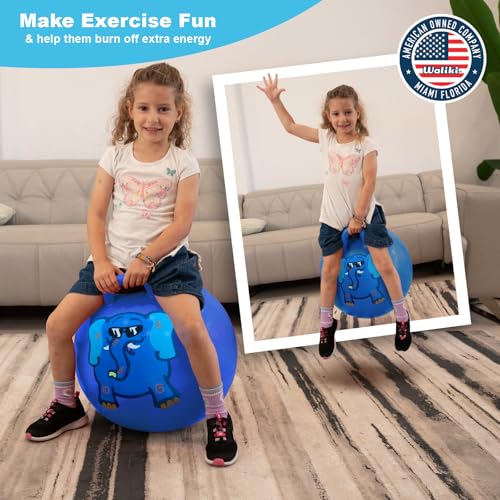 WALIKI Hopper Ball Toy for Boys and Girls Ages 3-6 | Hippity Hop Jumping Ball | Cool Birthday Gift | Blue | 18" - Image 4