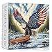 PICKFORU American Flag Eagle Puzzles for Adults 1000 Pieces United States Patriotic Bald Eagle Puzzles Faith Vintage Inspirational Country Bird Art Jigsaw Puzzle USA - Image 2