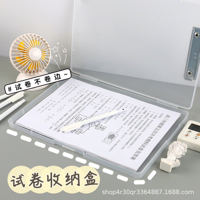 Zhiqian A4 Colorful Transparent File Folder File Box With Board Clip Multi-Functional Two-In-One File Box Loose-Leaf Folder - Image 5