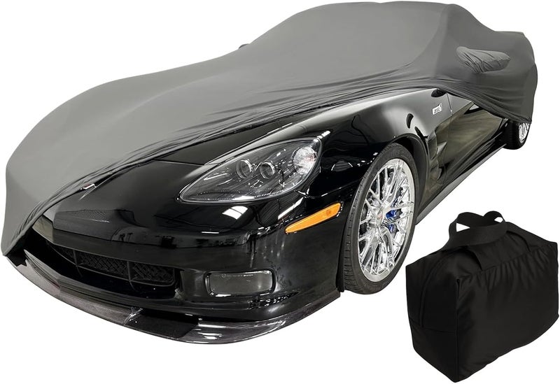 SR1 Performance Ultraguard Stretch Satin Indoor Car Cover for 2005-2013 C6 Corvette - Medium Gray - Image 1