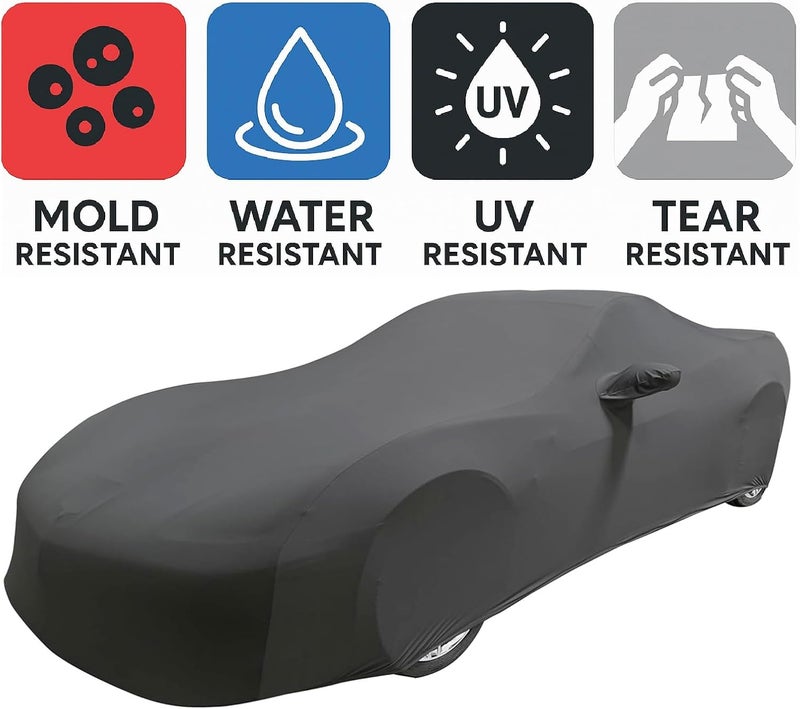 SR1 Performance Ultraguard Stretch Satin Indoor Car Cover for 2005-2013 C6 Corvette - Medium Gray - Image 2