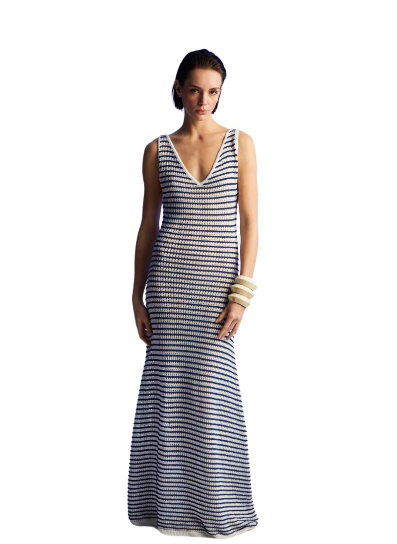 نوكتورن Striped Long Dress