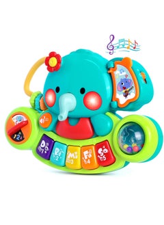 Baby Piano Toy 6 to 12 Months Elephant Light Up Music Baby Toys for 6 9 12 18 Months Early Learning Educational Piano Keyboard Infant Toys Baby Girl Piano Toy Gift Toy for 1 Year Old Boys Girls