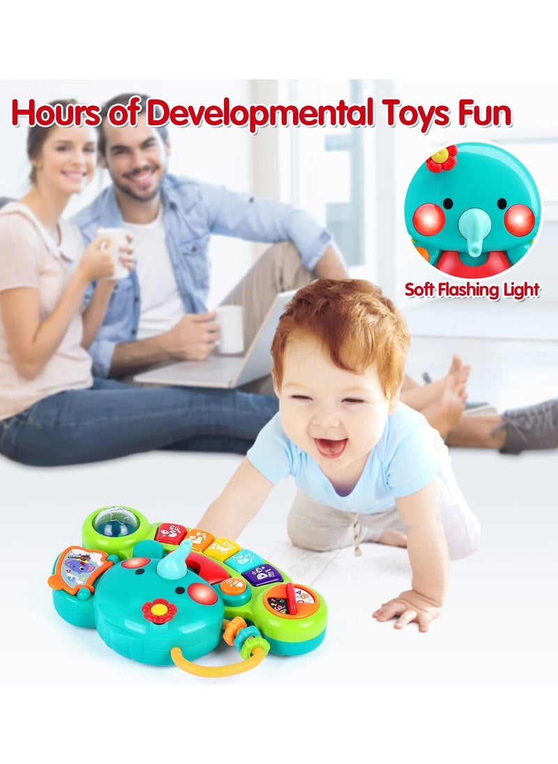 SYOSI - Baby Piano Toy 6 to 12 Months Elephant Light Up Music Baby Toys for 6 9 12 18 Months Early Learning Educational Piano Keyboard Infant Toys Baby Girl Piano Toy Gift Toy for 1 Year Old Boys Girls - Image 1