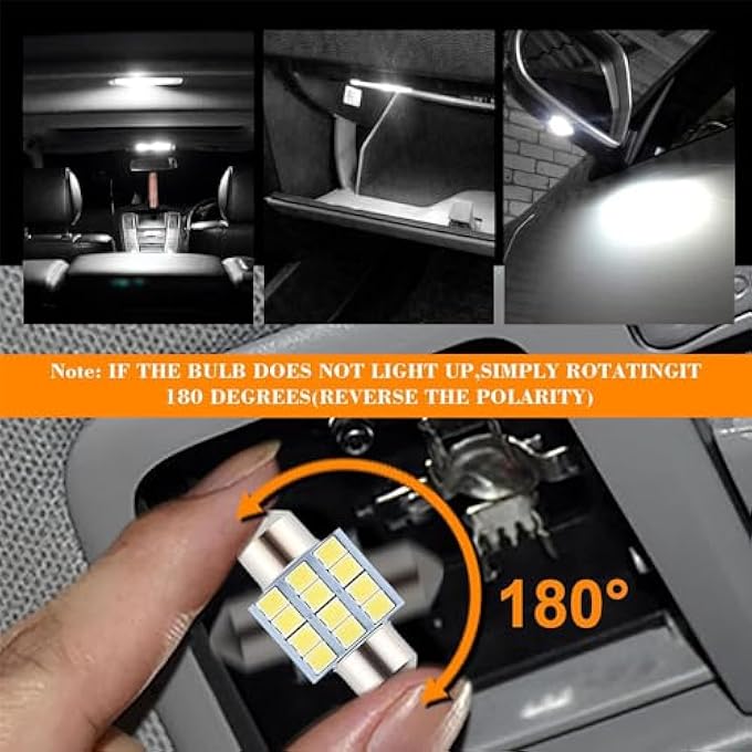 rayihni 24 Pcs Dome Light Led Car Bulb Kit Set T10 31 Mm 42 Mm Led Festoon Bulbs Interior Led Interior Replacement Bulbs For Car Map Door Courtesy - Image 5
