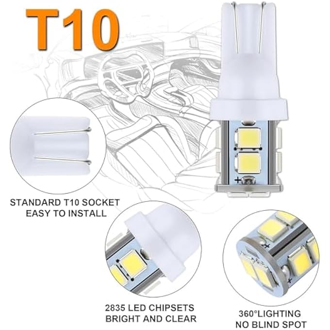 rayihni 24 Pcs Dome Light Led Car Bulb Kit Set T10 31 Mm 42 Mm Led Festoon Bulbs Interior Led Interior Replacement Bulbs For Car Map Door Courtesy - Image 4