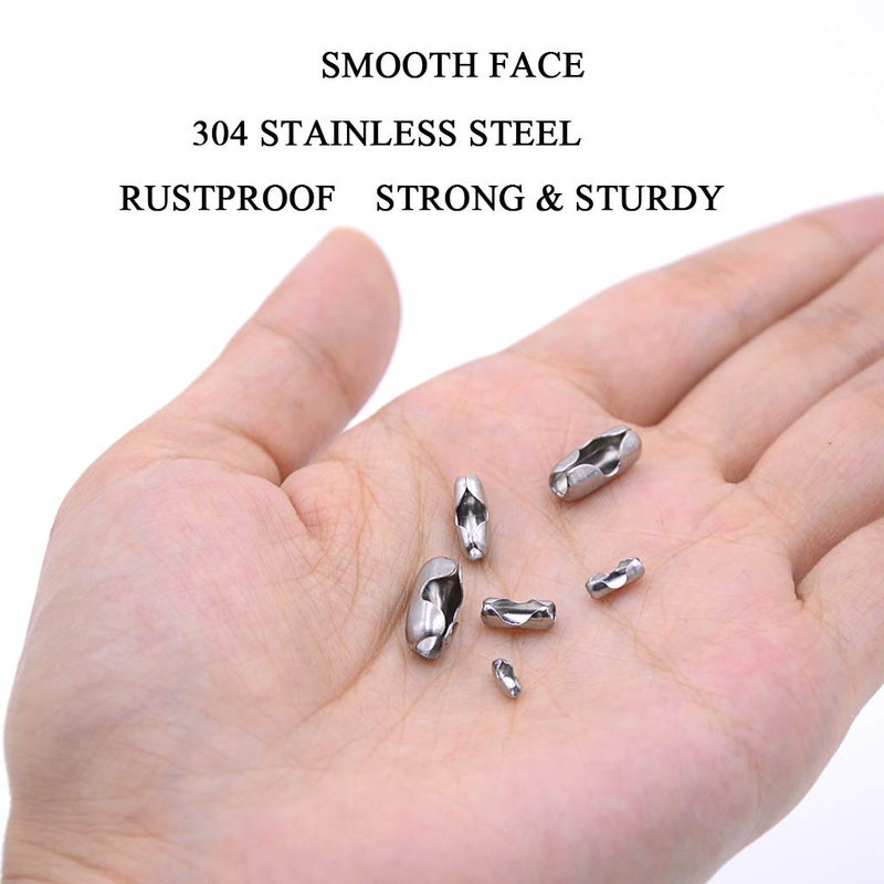 KINGOU 155pcs Stainless Steel Ball Chain Connector Clasps Fits for 1.6/2.0/2.4/3.2/4.0/4.8mm Beaded Ball Chain - Image 3