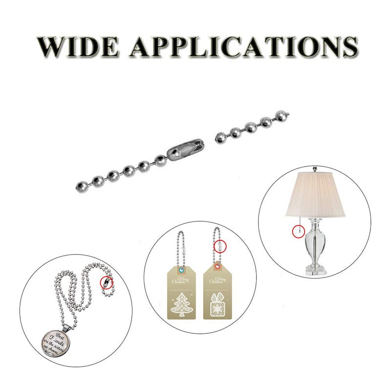 KINGOU 155pcs Stainless Steel Ball Chain Connector Clasps Fits for 1.6/2.0/2.4/3.2/4.0/4.8mm Beaded Ball Chain - Image 5