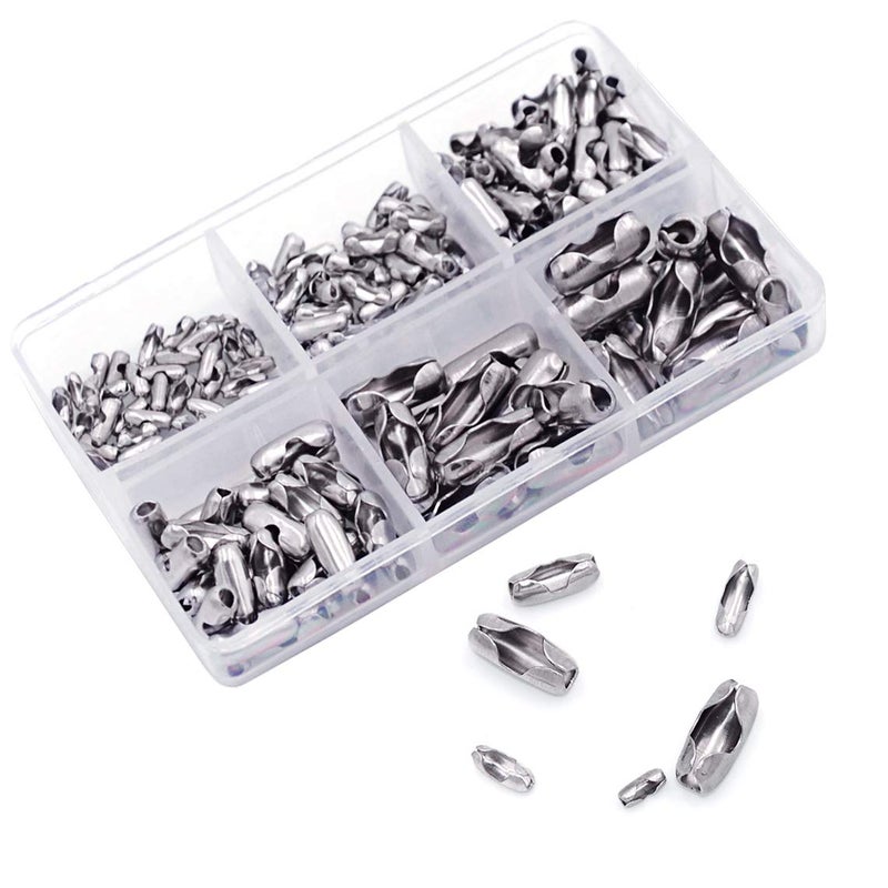 KINGOU 155pcs Stainless Steel Ball Chain Connector Clasps Fits for 1.6/2.0/2.4/3.2/4.0/4.8mm Beaded Ball Chain - Image 1