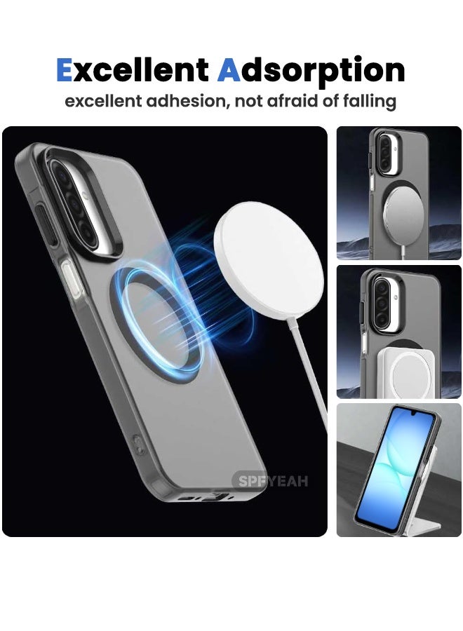 SPFYEAH [3-in-1] Samsung Galaxy A17 Case with HD Tempered Glass Screen Protector & Camera Lens Protector, [Anti-Drop Shockproof][Anti-Slip][No Yellowing][Skin Friendly] Slim Hard Frosted Case for Samsung Galaxy A17 6.7 inch, Black - Image 4