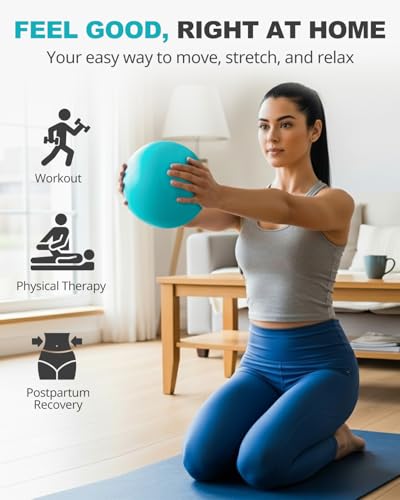 Trideer 9-Inch Pilates Ball, Small Exercise Ball for Yoga, Core Training, Physical Therapy, Balance, Stability and Stretching Pilates Equipment with Inflation Straw - Image 2