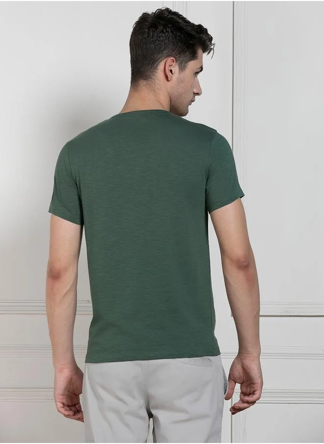 Dennis Lingo Regular Fit Henley Neck T-Shirt by Styli