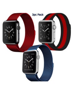 3pc pack milanese Strap For Apple Watch 46mm/45mm/44mm/49mm