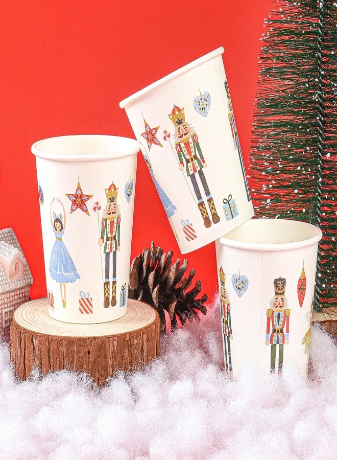 Elyxio 100Pcs Nutcracker Paper Cups Christmas 9oz Disposable Party Cups Watercolor Holiday Soldier Fairy Drinking Cups for Hot Cold Beverage Coffee Tea Xmas Winter Birthday Party Supplies - Image 3