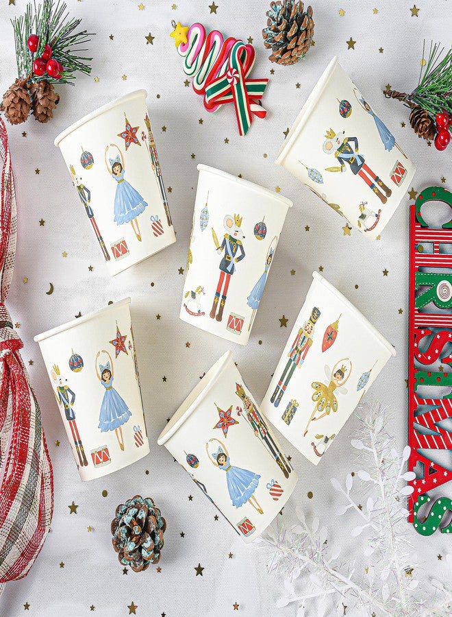 Elyxio 100Pcs Nutcracker Paper Cups Christmas 9oz Disposable Party Cups Watercolor Holiday Soldier Fairy Drinking Cups for Hot Cold Beverage Coffee Tea Xmas Winter Birthday Party Supplies - Image 4