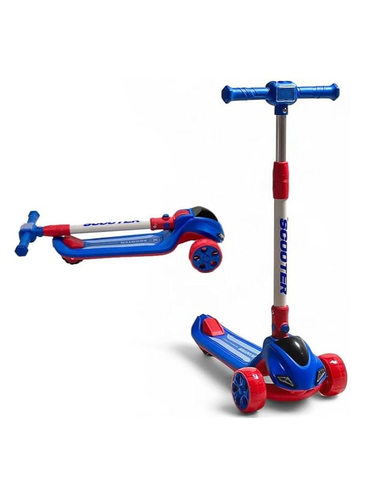 البدر سكوتر دفع من البدر، سكوتر اوربان من بلاستيك PVC، عجلات سكوتر بارتفاع قابل للتعديل مع سطح غير قابل للانزلاق، سكوتر قابل للطي مع فرامل خلفية، سكوتر يدوي للاطفال بعمر 3-9 سنوات - Image 1