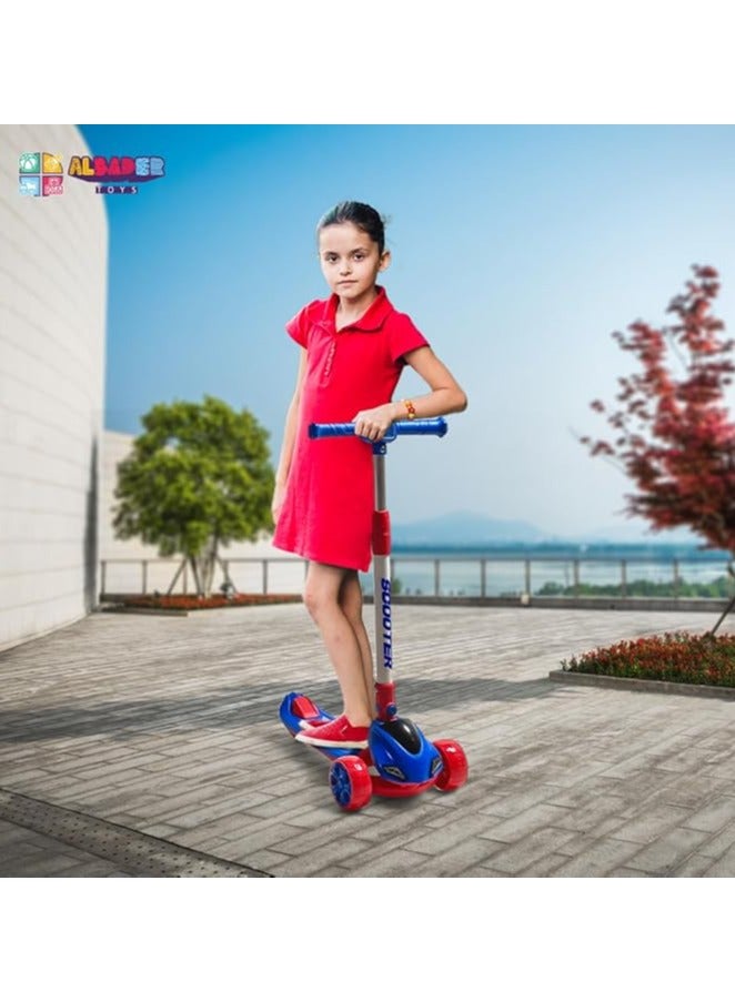 البدر سكوتر دفع من البدر، سكوتر اوربان من بلاستيك PVC، عجلات سكوتر بارتفاع قابل للتعديل مع سطح غير قابل للانزلاق، سكوتر قابل للطي مع فرامل خلفية، سكوتر يدوي للاطفال بعمر 3-9 سنوات - Image 5