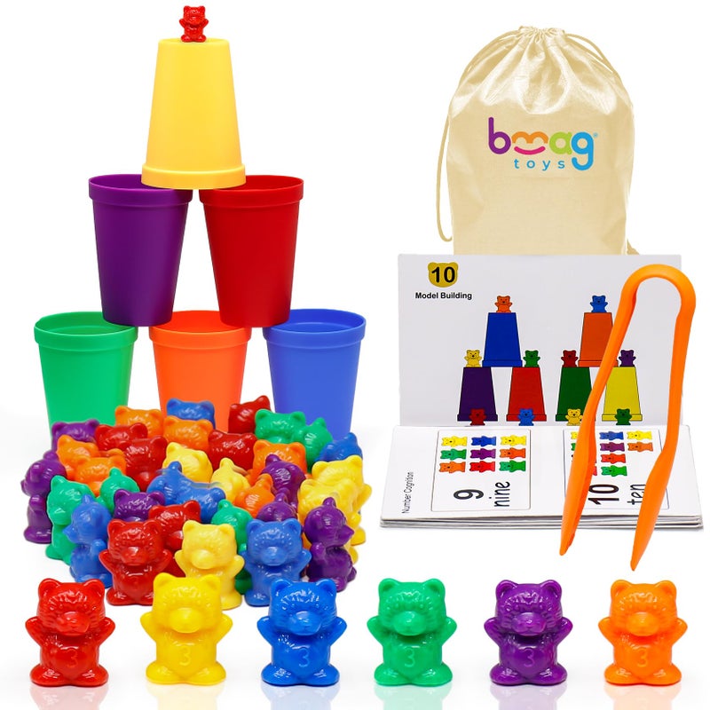Bmag Counting Bears with Matching Sorting Cups, Preschool Learning Toys Color Recognition and Math Learning Games, STEM Educational Toy Gift for Kids Age 3 4 5 Year Old Boys Girls - Image 1