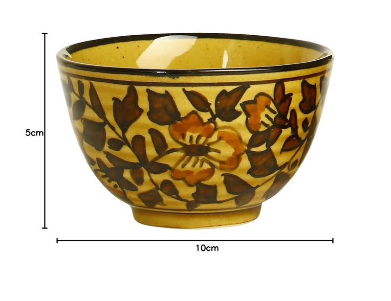 Caffeine Cerami Handmade Brown Sehra Katori Bowl Set of 6 - Image 4