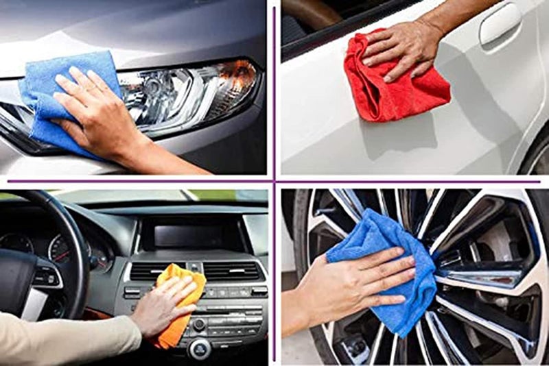 AUTOFRILL Microfiber Cloth for Car 40x40 cm 240 GSM Multipurpose Cloths Kitchen Cleaning Cloth Automotive Microfiber Towels for Bike Car Cleaning Cloth Polishing Washing Detailing (4 Pcs) - Image 5
