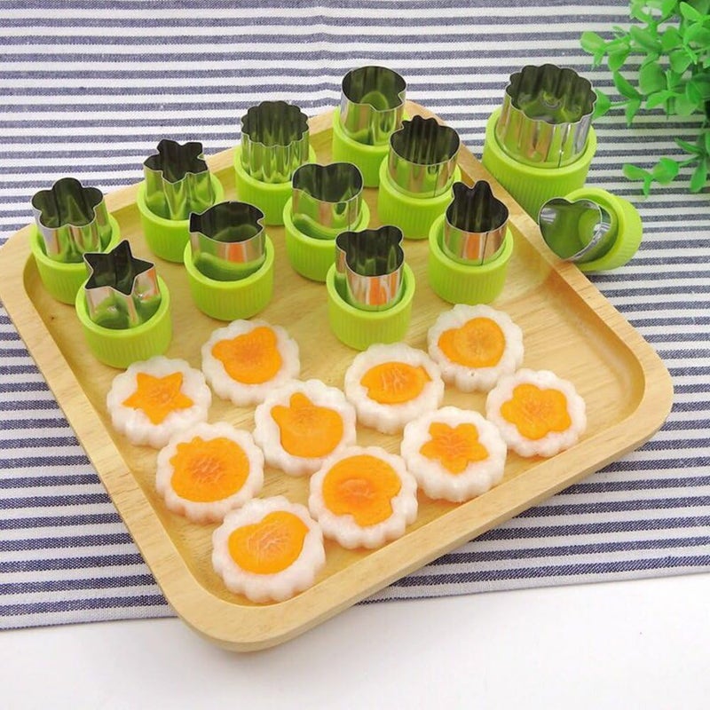 QIQVERT QIQVERT 12 Pcs Vegetable Fruit Cookie Cutter Shapes Mould Set Cookie Cutter Shapes for Kids Baking Decorating Cutter for Kitchen Salad Cutter with Various Shapes Baking Supplies  - Image 4