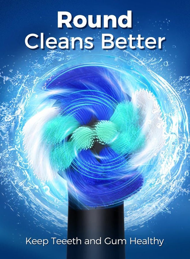 TEETHEORY Rotating Electric Toothbrush for Adults with 8 Brush Heads (2 Types), 4 Modes Deep Clean Electric Toothbrush with Rechargeable Power and 2 Min Smart Timer (1- Black, p1) - Image 2