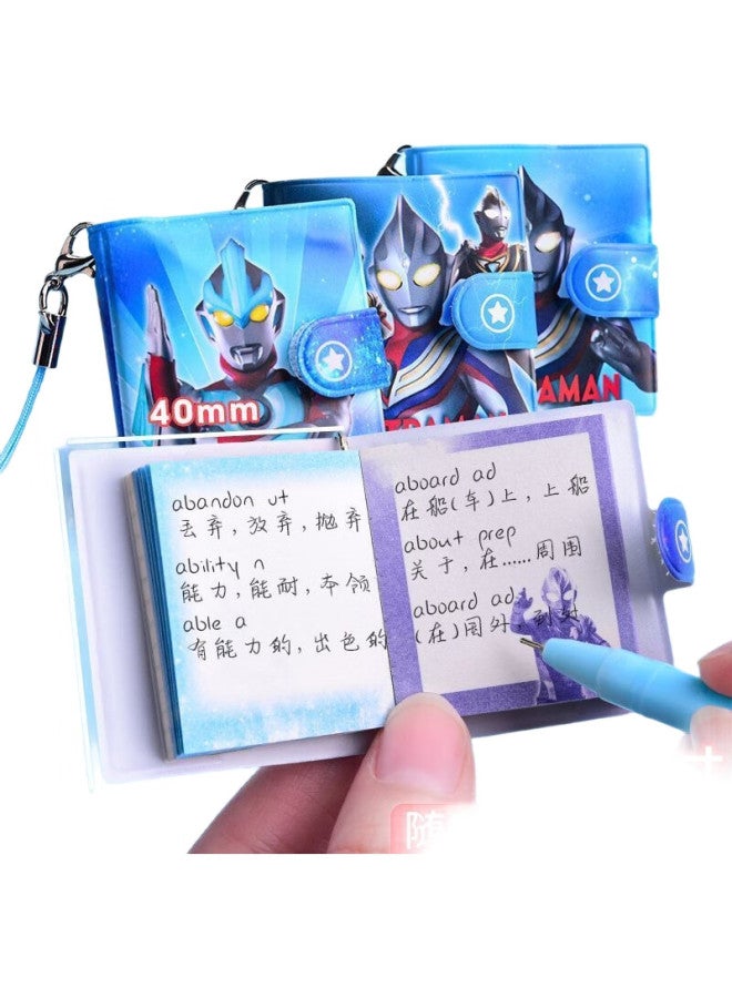 One Is A Pocket Notebook For Boys, Ultraman Style, Portable Mini Journal, Compact Vocabulary Notebook, Small Memo Pad, Notebook With Card Holder, Jide + Saiero Yz7013 - Image 2