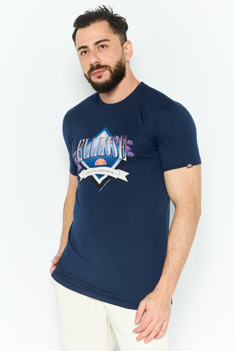 Ellesse تي شيرتات رياضية للرجال بأكمام قصيرة مناسبة، خارجية، لون كحلي - Image 1