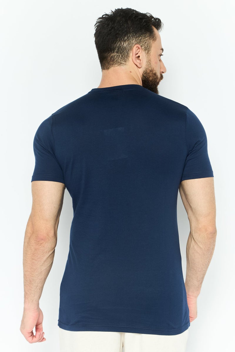 Ellesse تي شيرتات رياضية للرجال بأكمام قصيرة مناسبة، خارجية، لون كحلي - Image 3