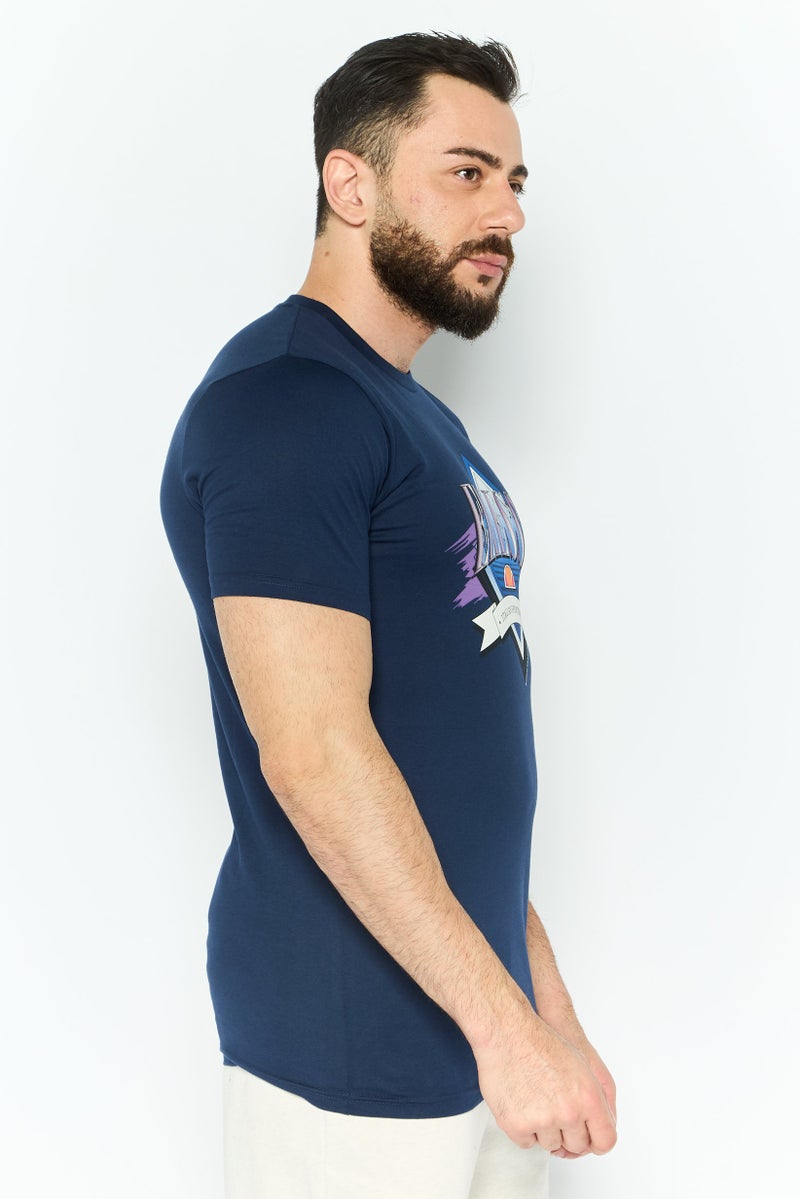 Ellesse تي شيرتات رياضية للرجال بأكمام قصيرة مناسبة، خارجية، لون كحلي - Image 2