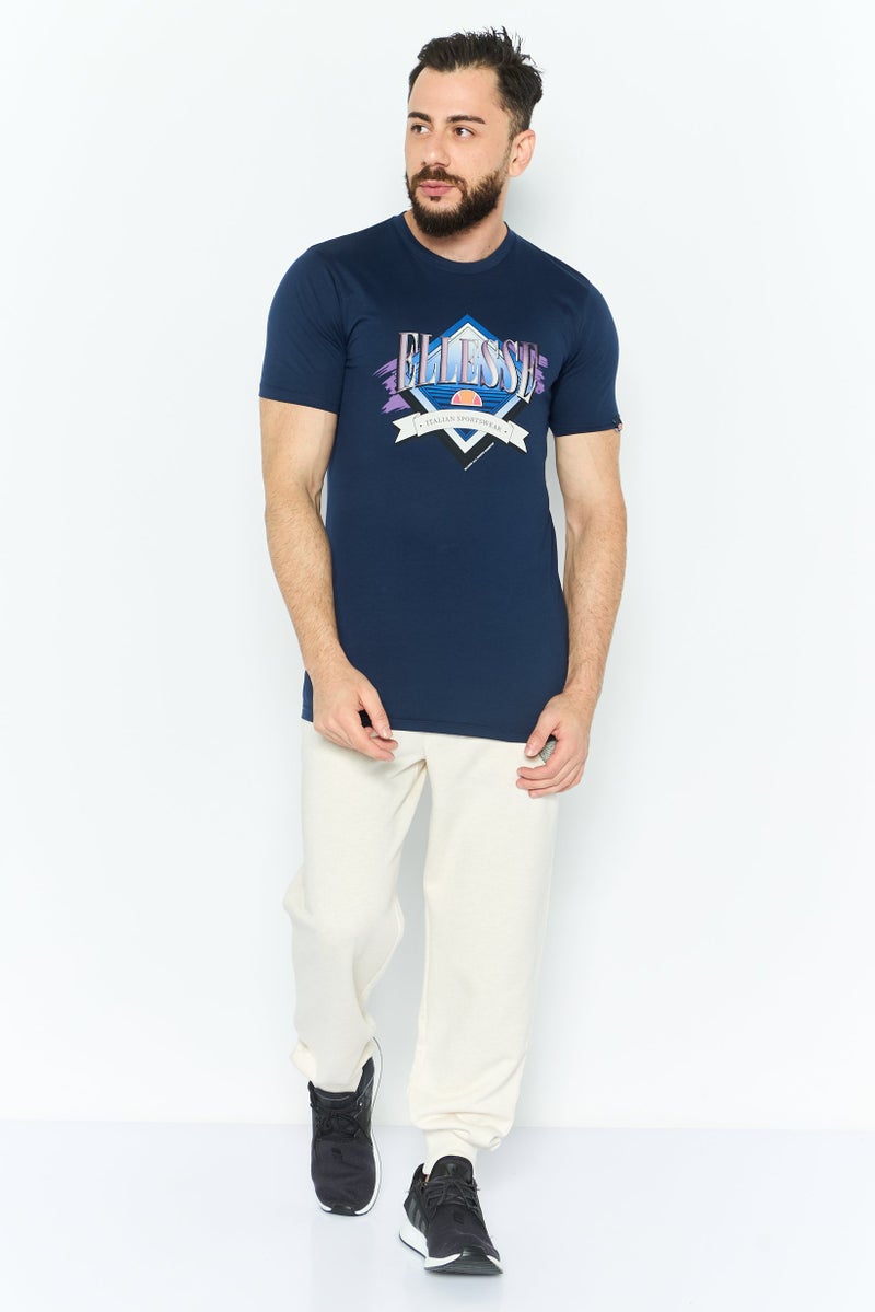 Ellesse تي شيرتات رياضية للرجال بأكمام قصيرة مناسبة، خارجية، لون كحلي - Image 4