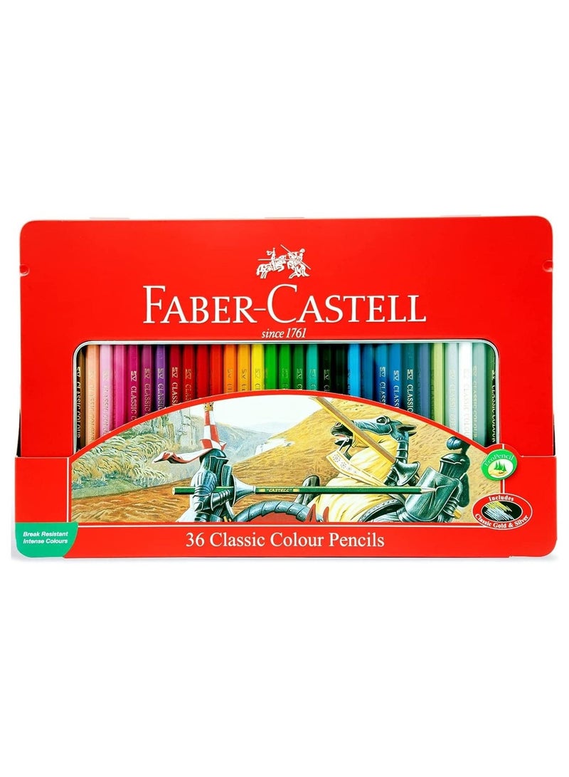 FABER-CASTELL 36-Piece Classic Colour Pencils Multicolour In Metal Tin - Image 2
