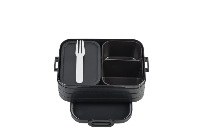 Mepal Bento Box Midi  Lunch Box with Bento Box  for 2 Sandwiches or 4 Slices of Bread  Lunch Box for Sandwiches Small Snacks  Left Overs  Lunch Box Adults  Nordic Black