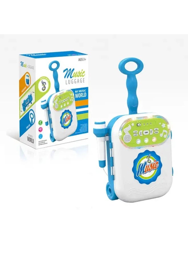 Kids Karaoke Singing Machine Microphone Singer Suitcase Toy Play Set Music LED - Image 5