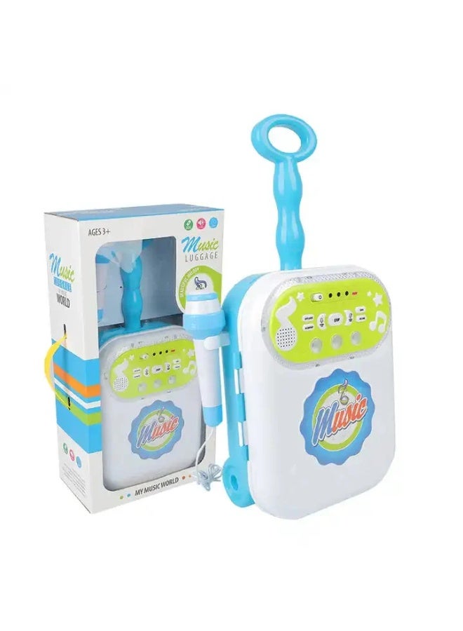 Kids Karaoke Singing Machine Microphone Singer Suitcase Toy Play Set Music LED - Image 1