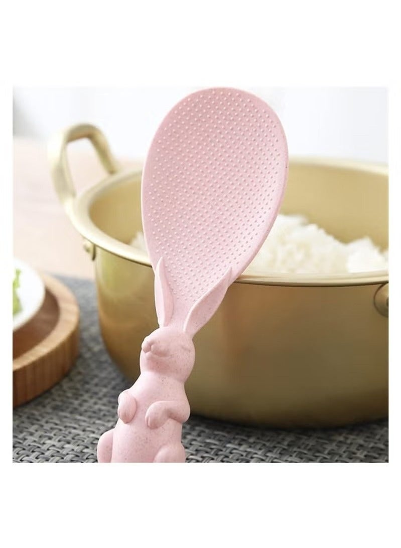 Happy Home 2pcs Creative Standing Rabbit Rice Spoon - Cute and Non-Stick Rice Serving Tool, Practical Kitchen Spoon Stands on Its Own for Easy and Clean Rice Serving, Flexible and Food Safe Design for Daily and Home Use - Image 4