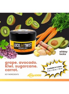 Lock N Twist | Locking Gel, Re-Twist Locks, Supreme Hold | Smooths & Tames Frizz, Flake Free, Soft Finish | 10 oz
