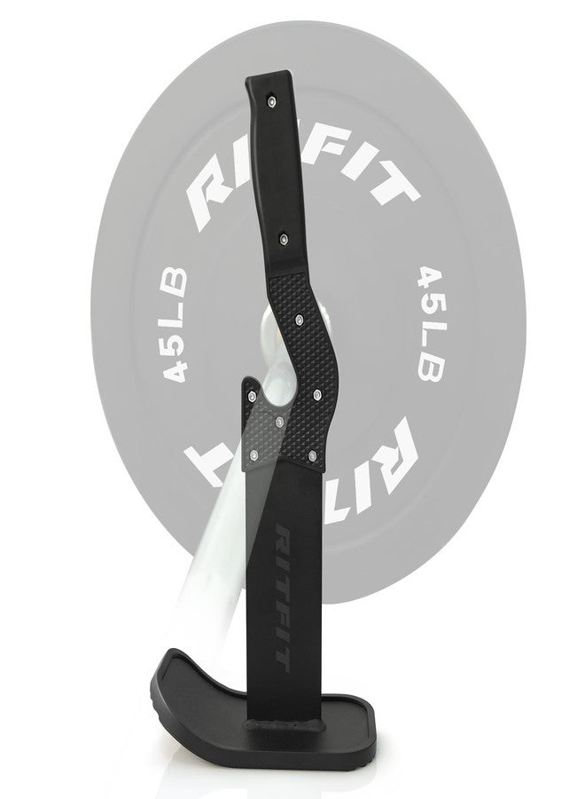 رتفيت حامل رفع الأثقال RitFit Barbell Jack Deadlift Stand Bar بمقبض وقاعدة مانعة للانزلاق، سعة 660 رطلاً، مصنوع من المعدن، تشطيب قياسي - Image 1