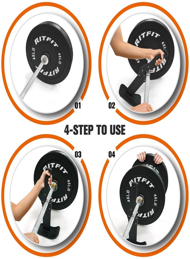 رتفيت حامل رفع الأثقال RitFit Barbell Jack Deadlift Stand Bar بمقبض وقاعدة مانعة للانزلاق، سعة 660 رطلاً، مصنوع من المعدن، تشطيب قياسي - Image 4