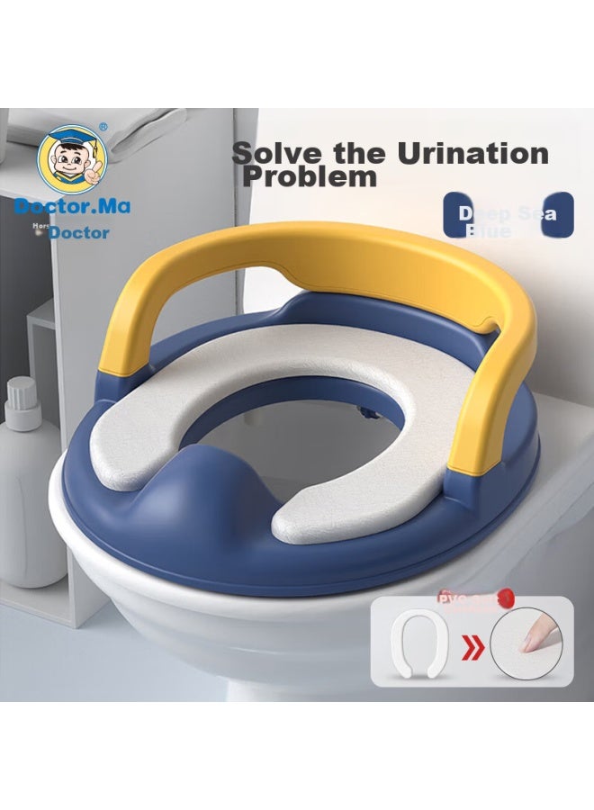 Doctor Ma Dr. Ma Children's Toilet Seat, Potty Training Seat For Boys And Girls, Baby Toilet Pad, Infant Potty Training Ring, Baby Blue H2004 - Image 1