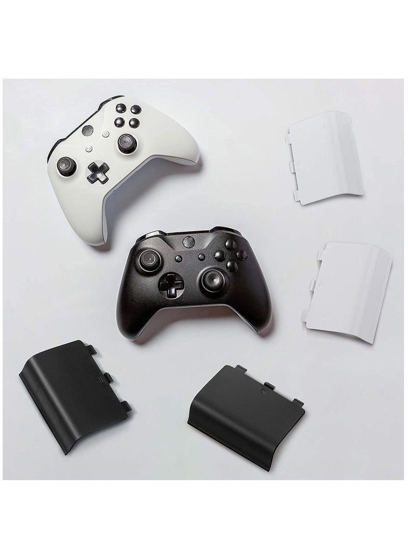 Y&D - Replacement Battery Cover Shell Doors Back Repair Part Compatible with Xbox One Wireless Controller Black White(10 Pieces ) - Image 1