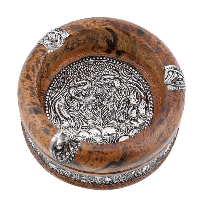 Portable Mini Wooden Cigarette Ashtray Cinder Holder (L) - Image 2