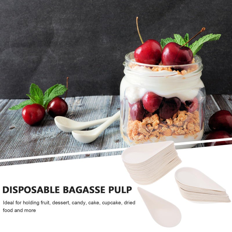 Biodegradable Sugarcane Pulp Plates Tear Drop Shape 50 Pieces Eco Friendly For Party - Image 4