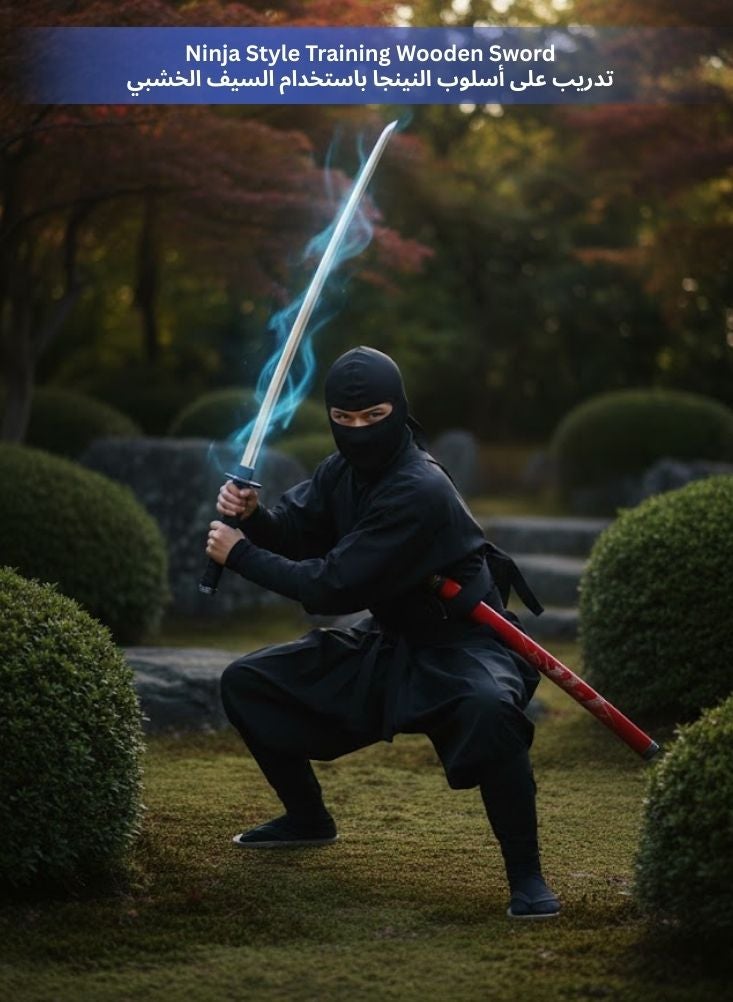 Premium Demon Slayer Kyojuro Rengoku Inspired Kids Wooden Katana Sword Toy – Flame Style Red Scabbard Anime Samurai Wooden Training Sword for Kids Cosplay & Costume Play - Image 5