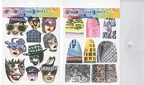 PDTXCLS Dyan Reaveley - Dylusions Collage Sheets - Set 1 and Set 2 with Storage Envelope - 3 Items - Image 1