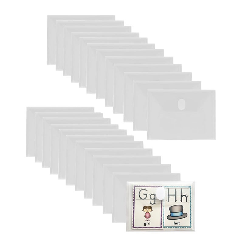 Croshuki 24pcs 4x6 Plastic Clear Envelopes Receipt Coupon Stickers Stamps Storage Case File Organizer Holder - Image 1