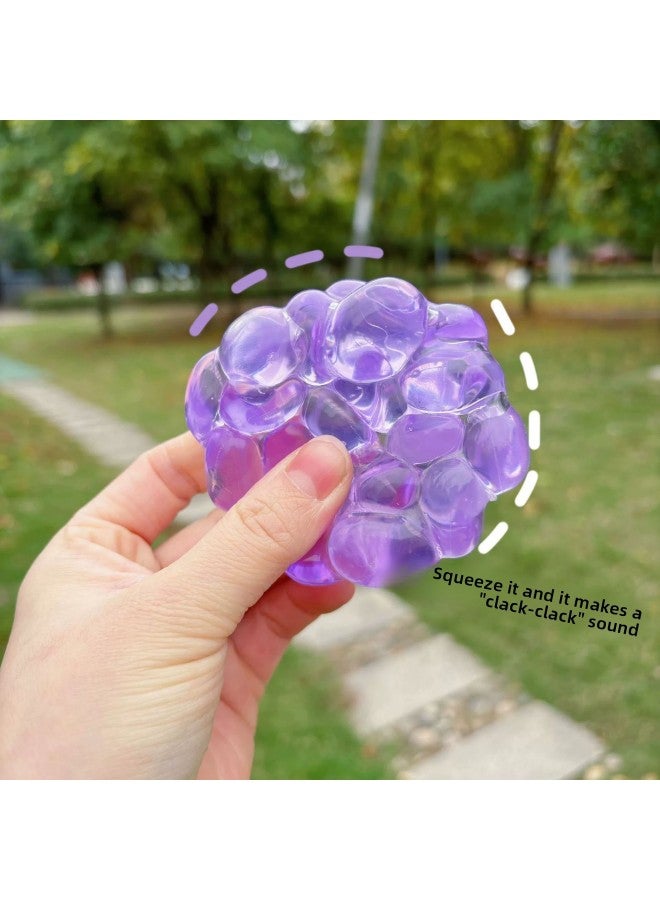 【6PCS，Only Six】Bead Squishy - Super Soft Slime Mud Squishy Toy - Purple gemstone handmade ball, [air pump] - Fluid Decompression Putty, Sensory Play Mud, Stress Relief Kneading Toy, Kids Handmade Craft, Funny Squeeze Fidget - Image 1