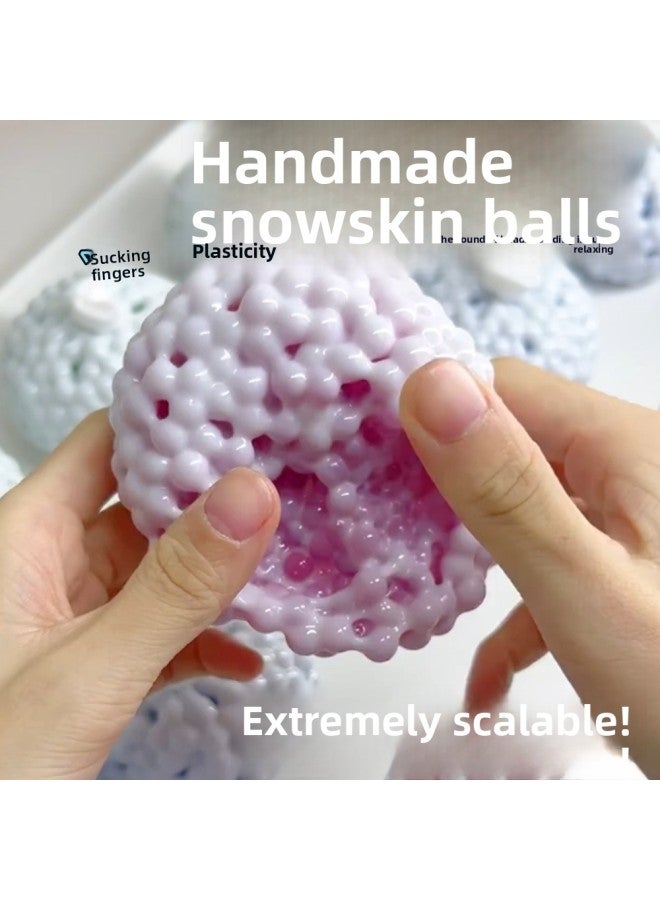 【6PCS，Only Six】Bead Squishy - Super Soft Slime Mud Squishy Toy - Purple gemstone handmade ball, [air pump] - Fluid Decompression Putty, Sensory Play Mud, Stress Relief Kneading Toy, Kids Handmade Craft, Funny Squeeze Fidget - Image 5